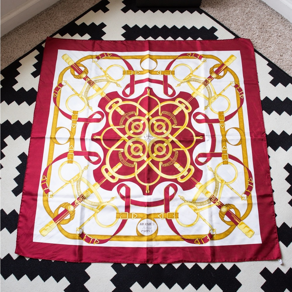 SOLD📌Hermès Eperon d’Or silk scarf 90 rare archival Birkin Kelly wrap shawl